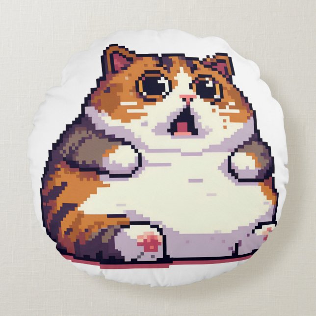 Farbige Pixelkunst Rundes Kissen (Vorderseite)