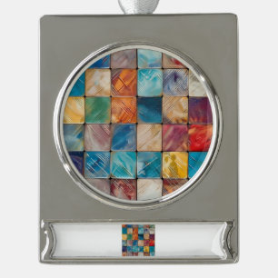 Farbige Plätze Banner-Ornament Silber