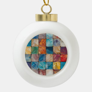 Farbige Plätze Keramik Kugel-Ornament