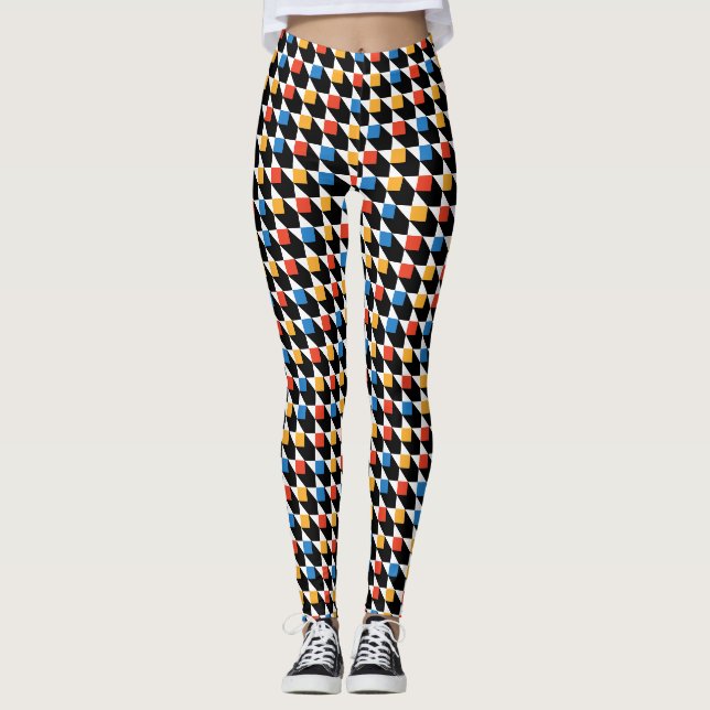 Farbige Plätze Leggings (Vorderseite)