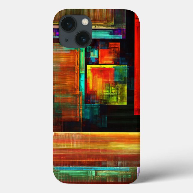 Farbige Plätze Modernes Abstraktes Kunstmuster #04 Case-Mate iPhone Hülle (Rückseite)