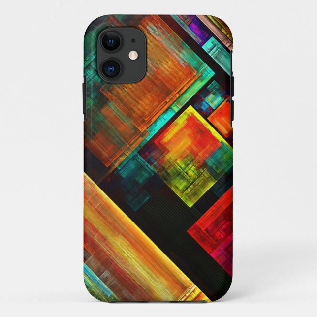Farbige Plätze Modernes Abstraktes Kunstmuster #04 Case-Mate iPhone Hülle (Rückseite)