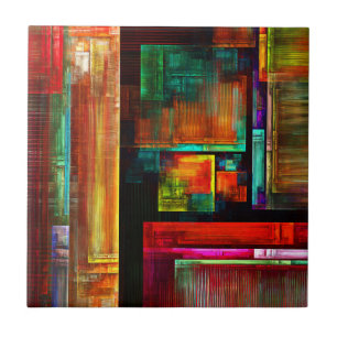 Farbige Plätze Modernes Abstraktes Kunstmuster #04 Fliese