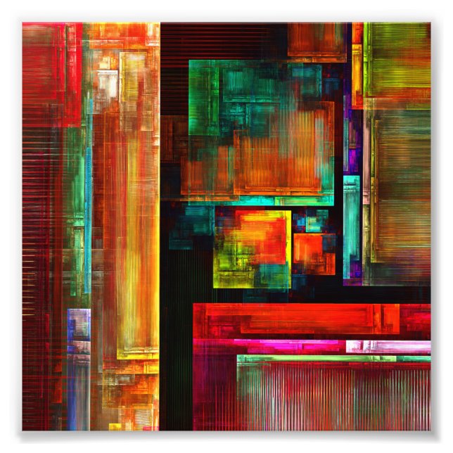 Farbige Plätze Modernes Abstraktes Kunstmuster #04 Fotodruck (Vorne)