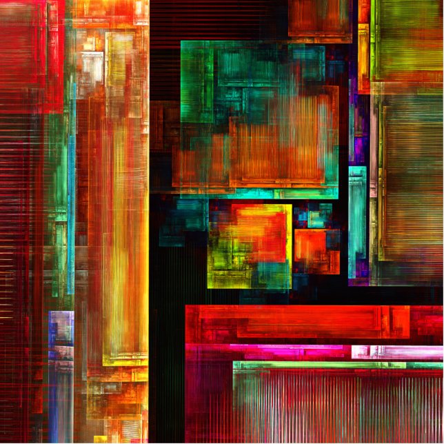 Farbige Plätze Modernes Abstraktes Kunstmuster #04 Freistehende Fotoskulptur (Vorne)