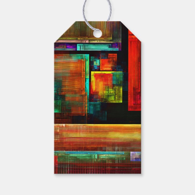 Farbige Plätze Modernes Abstraktes Kunstmuster #04 Geschenkanhänger (Vorderseite)