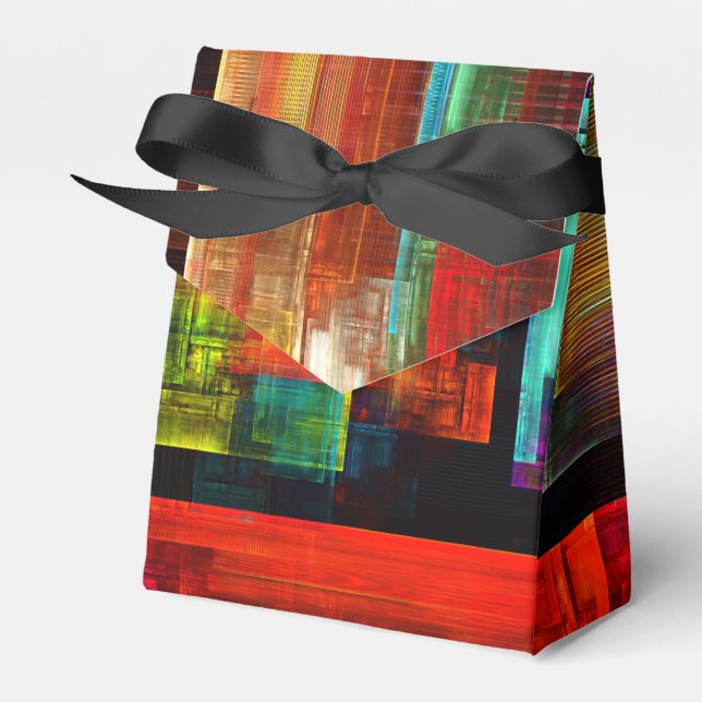 Farbige Plätze Modernes Abstraktes Kunstmuster #04 Geschenkschachtel (Vorderseite)