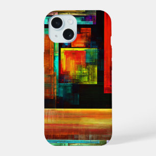 Farbige Plätze Modernes Abstraktes Kunstmuster #04 iPhone 15 Hülle