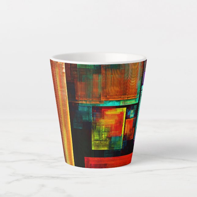 Farbige Plätze Modernes Abstraktes Kunstmuster #04 Milchtasse (Vorderseite)