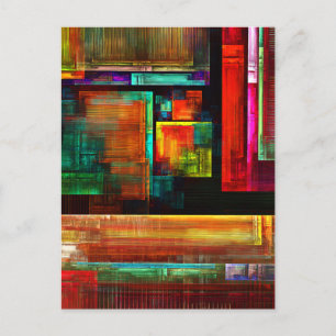 Farbige Plätze Modernes Abstraktes Kunstmuster #04 Postkarte