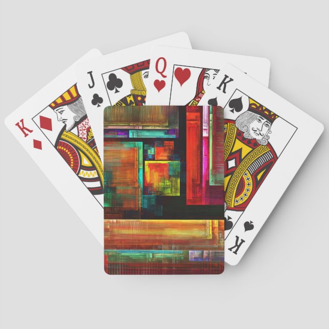 Farbige Plätze Modernes Abstraktes Kunstmuster #04 Spielkarten (Rückseite)