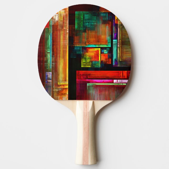 Farbige Plätze Modernes Abstraktes Kunstmuster #04 Tischtennis Schläger (Vorderseite)