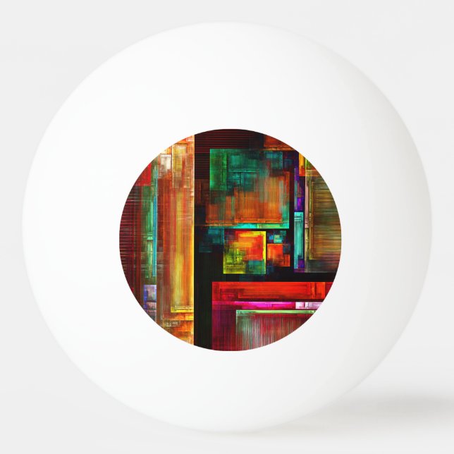 Farbige Plätze Modernes Abstraktes Kunstmuster #04 Tischtennisball (Vorderseite)