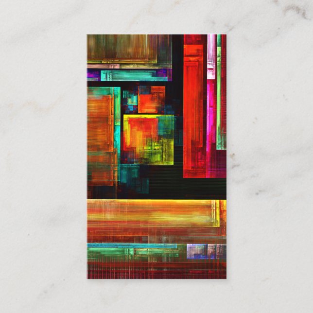 Farbige Plätze Modernes Abstraktes Kunstmuster #04 Visitenkarte (Vorderseite)