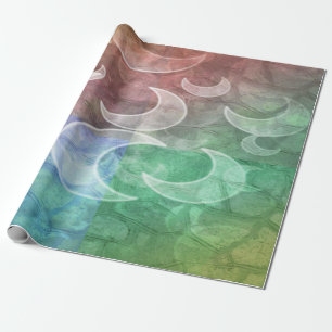 Farbige Plätze und Mondschleifpapiere Geschenkpapier