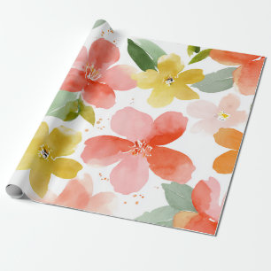 Farbige Plumeria Hawaii Tropische Blumen Botanisch Geschenkpapier