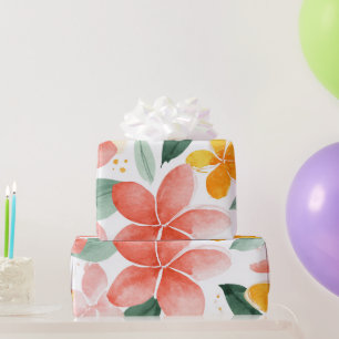 Farbige Plumeria Hawaii Tropische Blumen Botanisch Geschenkpapier