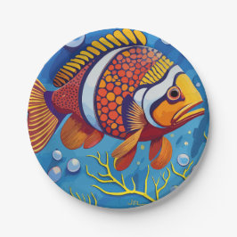 Farbige Poisson Pappteller