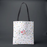 Farbige Polka Dot Tote Tasche mit Ihren Initialen<br><div class="desc">Farbige Polka Dot Tote Tasche mit Ihren Initialen darauf. Passen Sie das Monogramm mit allen gewollt Initialen an. Es handelt sich um einen frischen und wunderschön aussehenden weißen Tüte mit verschiedenen farbigen Punkten, darunter Goldtöne. Hinter dem Text befindet sich eine Wasserfarbenplatte, die die Initialen zum Pop macht! Tragen Sie diese...</div>