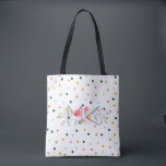 Farbige Polka Dot Tote Tasche mit Ihren Initialen<br><div class="desc">Farbige Polka Dot Tote Tasche mit Ihren Initialen darauf. Passen Sie das Monogramm mit allen gewollt Initialen an. Es handelt sich um einen frischen und wunderschön aussehenden weißen Tüte mit verschiedenen farbigen Punkten, darunter Goldtöne. Hinter dem Text befindet sich eine Wasserfarbenplatte, die die Initialen zum Pop macht! Tragen Sie diese...</div>