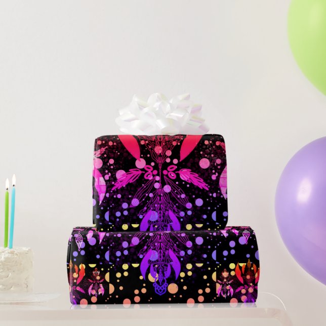 Farbige Polka-Dots aus Gold und Rosa Geschenkpapier (Partygeschenke)