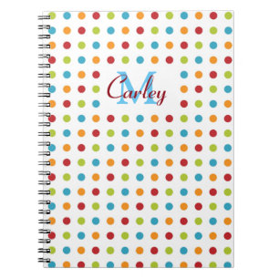 Farbige Polka Dots Personalisiert Notizblock