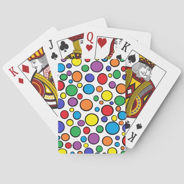 Farbige Polka-Punkte, die Karten spielen Spielkarten (Rückseite)