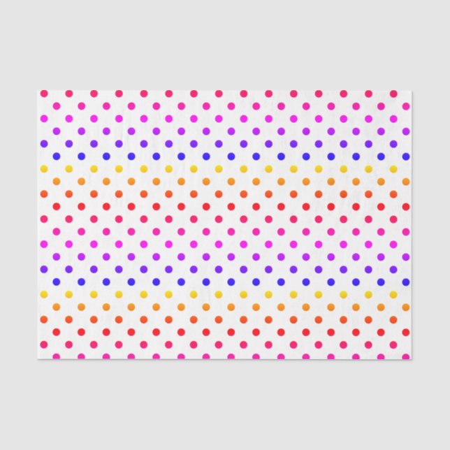 Farbige Polka-Punkte Seidenpapier (Vorderseite)