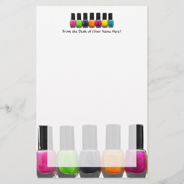 Farbige polnische Nail-Flaschen, Nail Salon Briefpapier (Vorderseite)
