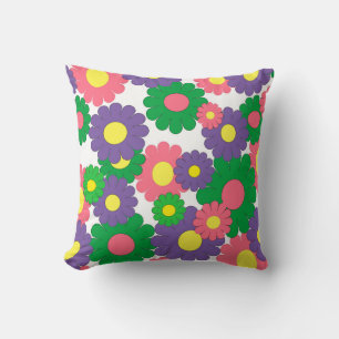 Farbige Pop Art Blume Muster Kissen