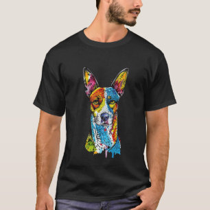 Farbige Pop-Art-Hund Lebendige Abstrakte Hundegest T-Shirt