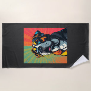Farbige Pop-Art-Hunde-Illustration  Kräftige & lus Strandtuch