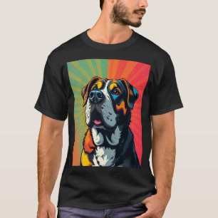 Farbige Pop-Art-Hundeillustration Kühner und lust T-Shirt