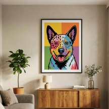 Farbige Pop-Art-Porträt eines australischen Cattle