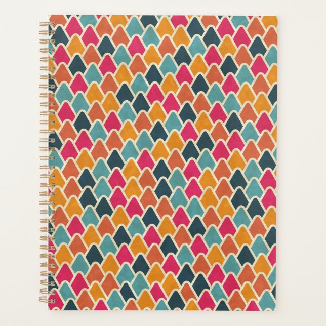 Farbige Pop-Geometrie-Designs – Moderner abstrakte Planer (Vorderseite)