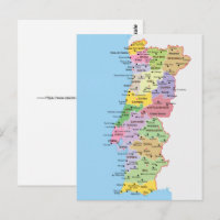 Farbige Portugal-Karte