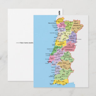 Farbige Portugal-Karte Postkarte