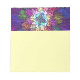 Farbige psychedelische Blumen-Abstract-Fraktal-Kun Notizblock