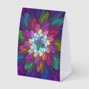 Farbige psychedelische Blumen-Abstract-Fraktal-Kun Tischaufsteller