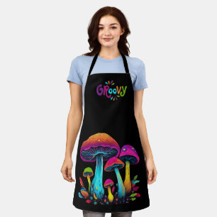 Farbige psychedelische groovy Pilze- Schürze