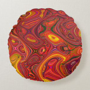 Farbige psychedelische Hintergrund aus verwobenen Rundes Kissen
