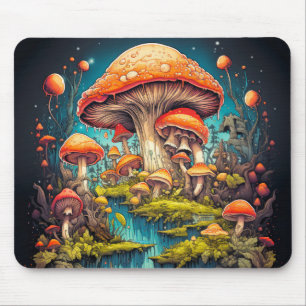 Farbige psychedelische Pilz-Illustration Mousepad