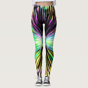 Farbige psychedelische Skizze einer Blume 2 Leggings