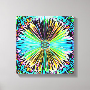 Farbige psychedelische Skizze einer Blume 2 Leinwanddruck