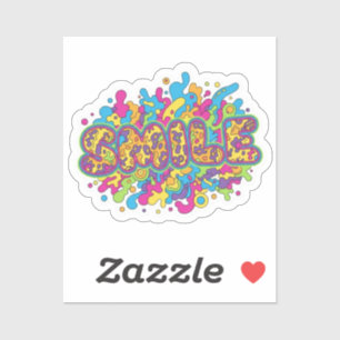 Farbige psychedelische SMILE-Typografie-Kunst Aufkleber