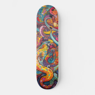 Farbige psychedelische Tentakel Skateboard
