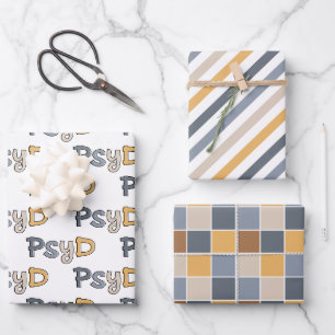 Farbige PsyD Doktor der Psychologie Psychologin Geschenkpapier Set