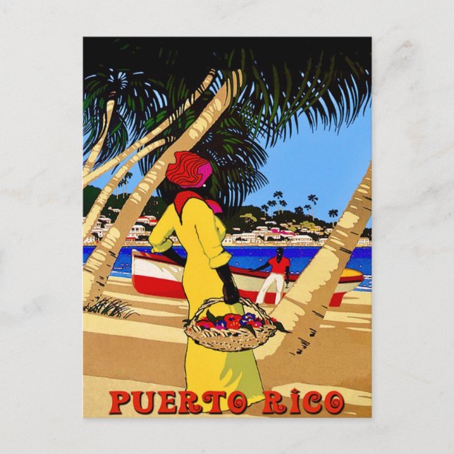 Farbige Puerto Rico Postkarte (Vorderseite)
