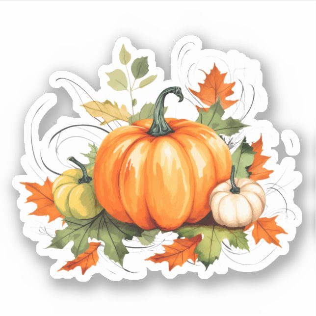 Farbige Pumpkins fallen Sticker (Vorderseite)