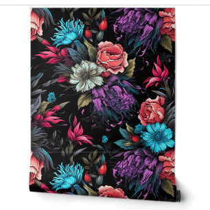 Farbige Punk-Blumen Tapete